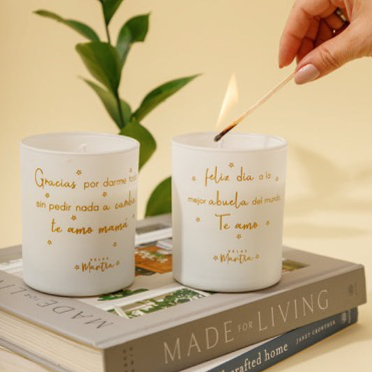 Velas aromáticas de mensajes con tapa madera