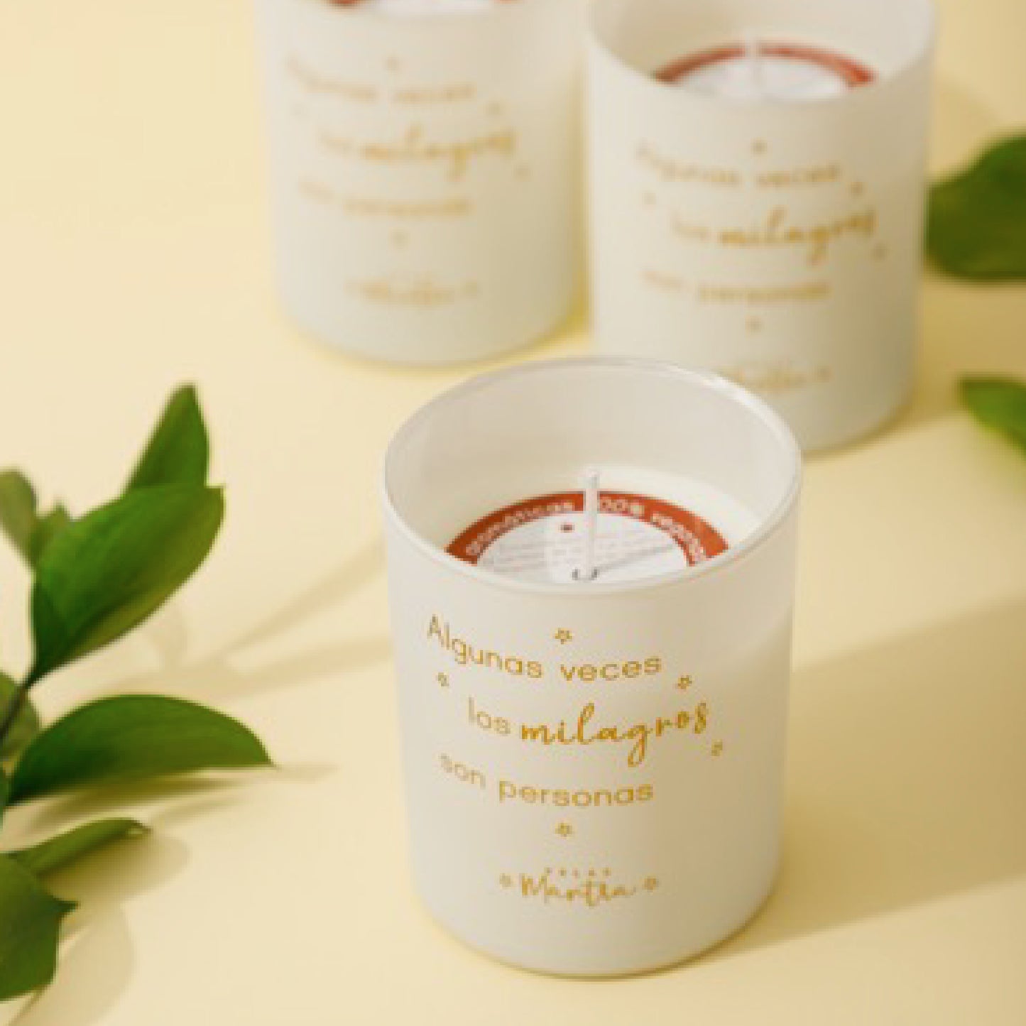 Velas aromáticas de mensajes con tapa madera